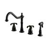 Elements of Design French Country Oil-Rubbed Bronze Widespread Kitchen Faucet With Sprayer