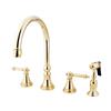 Elements of Design Tuscany Polished Brass Two Handle Kitchen Faucet With Sprayer