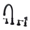 Elements of Design Oil-Rubbed Bronze Two Handle Kitchen Faucet with Sprayer