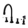 Elements of Design Oil-Rubbed Bronze Two Handle Kitchen Faucet with Spray