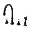 Elements of Design Two Handle Oil-Rubbed Bronze Kitchen Faucet with Sprayer