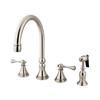 Elements of Design Two Handle Nickel Kitchen Faucet with Sprayer