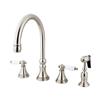Elements of Design Satin Nickel Two Handle Kitchen Faucet With Sprayer
