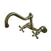 Elements of Design Hot Springs Antique Brass Wall Mounted Kitchen Faucet