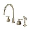 Elements of Design Claremont Widespread Nickel Two-Handle Kitchen Faucet with Sprayer