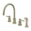 Elements of  Design Concord 11.50-in Satin Nickel Widespread Lever Handle Kitchen Faucet with Sprayer