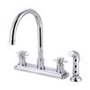 Elements of  Design Concord 12.5-in Chrome Cross Handle Kitchen Faucet with Sprayer