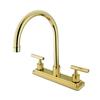 Elements of Design Manhattan 12.50-in Polished Brass Two Handle Kitchen Faucet