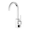 WS Bath Collections Domino 15.50-in Chrome Sink Mixer Single Handle Kitchen Faucet