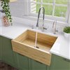 ALFI brand 21-in x 30-in Bamboo Single Bowl Farm Kitchen Sink