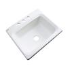 Dekor Chaumont 25-in x 22-in White Single Bowl Drop-in Kitchen Sink