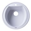 ALFI brand 20-in White Drop-In Round Granite Composite Kitchen Sink