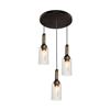 Artcraft Lighting Home Glow Collection 10-in x 17-in Distressed Pine Cylinder 3-Light Pendant Light