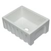ALFI brand 24-in x 18.13-in White Reversible Smooth/Fluted Single Bowl Fireclay Farm Sink