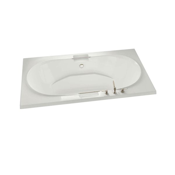 White Acrylic Bathtub With Center Drain, Maax Avenue Bathtub Installation Instructions Pdf