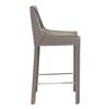 Zuo Modern Fashion Bar Stool - 26-in - Leather  - Gray - Set of 2