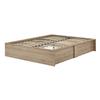 South Shore Furniture Rustic Oak Step One Ottoman Storage Queen Bed