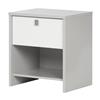 South Shore Furniture Cookie 1 Drawer Grey and White Nightstand
