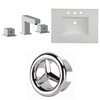 American Imaginations Flair 30.75 x 22.25-in White Ceramic Widespread Vanity Top Set Chrome Bathroom Faucet and Overflow Cap