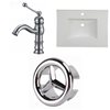 American Imaginations Flair 30.75 x 22.25-in White Ceramic Single Hole Vanity Top Set Chrome Bathroom Faucet and Overflow Cap