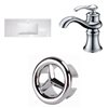 American Imaginations Flair 48.75 x 22-in White Ceramic Single Holed Vanity Top Set Chrome Bathroom Faucet and Overflow Cap