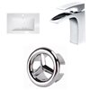 American Imaginations Flair 25-in x 22-in White Ceramic Vanity Top Set Single Hole Chrome Bathroom Faucet Overflow Cap