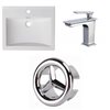 American Imaginations Omni 21-in x 18.5-in Single Hole White Ceramic Top Set With Chrome Overflow Cap and Faucet