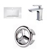 American Imaginations Vee 21-in x 18.5-in White Singlehole Ceramic Top Set With Chrome Faucet And Overflow Cap