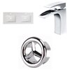 American Imaginations 59-in x 18-in White Ceramic Xena 2 Sinks Vanity Top Set with Chrome Faucets and Overflow Caps