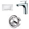 American Imaginations Roxy 32 x 18.25-in White Ceramic Single Hole Vanity Top Set Chrome Bathroom Faucet and Overflow Drain