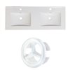 American Imaginations Xena Single Hole 48- in x 18.25- in White Ceramic Top Set With White Overflow Caps