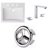 American Imaginations Omni 21- in x 18.5- in White Ceramic Top Set With Chrome Overflow Cap and Faucet