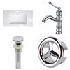 American Imaginations Flair 32-in x 18.25-in White Singlehole Ceramic Top Set With Chrome Overflow Cap Faucet and Sink Drain