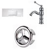 American Imaginations 39.75 x 18.25-in White Ceramic Single Hole Vanity Top Set Chrome Bathroom Faucet and Overflow Cap