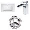 American Imaginations Roxy 30-in x 18.25-in White Ceramic Top Set with Chrome Faucet and Overflow Cap Single Hole