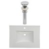 American Imaginations Flair 30.75 x 22.25-in White Ceramic Single Hole Vanity Top Set Chrome Sink Drain