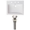 American Imaginations Omni 21- in x 18.5- in White Ceramic Top Set With Brushed Nickel Drain