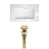 American Imaginations Roxy 32 x 18.25-in White Ceramic 4-in Centerset Vanity Top Set Gold Sink Drain