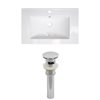 American Imaginations Roxy 24.25-in x 18.25-in White Ceramic Top Set with Chrome Sink Drain Single Hole