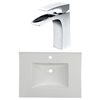 American Imaginations Flair 30.75 x 22.25-in White Ceramic Single Hole Vanity Top Set Chrome Bathroom Faucet