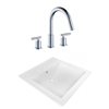 American Imaginations 21.5 x 18.5-in White Ceramic Widespread Vanity Top Set Chrome Bathroom Faucet