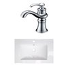 American Imaginations 24-in x 18-in White Ceramic Single Sink Chrome Bathroom Faucet
