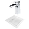 American Imaginations 21.5-in x 18.5-in White Ceramic Vanity Top Set Single Hole Chrome Bathroom Faucet