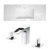 American Imaginations Flair 48.75-in x 22-in White Ceramic Vanity Top Set Widespread Chrome Bathroom Faucet