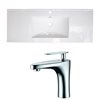 American Imaginations Flair 48.75 x 22-in White Ceramic Single Holed Vanity Top Set Chrome Bathroom Faucet