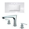 American Imaginations Flair 36.75 x 22.5-in White Ceramic Widespread Vanity Top Set Chrome Bathroom Faucet
