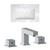 American Imaginations Flair 25 x 22-in White Ceramic Widespread Vanity Top Set Chrome Bathroom Faucet