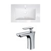American Imaginations Flair 25 x 22-in White Ceramic Single Hole Vanity Top Set Chrome Bathroom Faucet