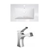 American Imaginations Flair 25 x 22-in White Ceramic Single Hole Vanity Top Set Chrome Bathroom Faucet
