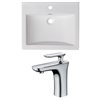American Imaginations Omni 21-in x 18.5-in Single Hole White Ceramic Top Set With Faucet
